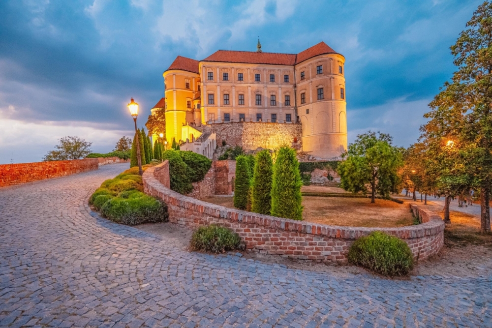 Mikulov Castle in the town of Mikulov in South Moravia, Czech Republic.